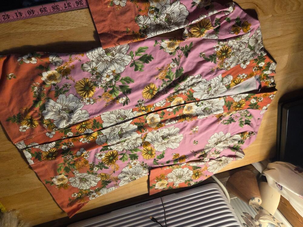 Isaac Mizrahi Jersey knit floral robe cotton XS